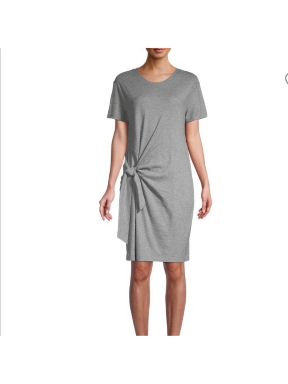 Vince Gray Knot-Front Short Sleeve Mini Dress • Sz XS